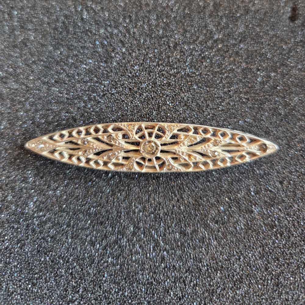 Vintage Filagree Sterling Silver Bar Brooch